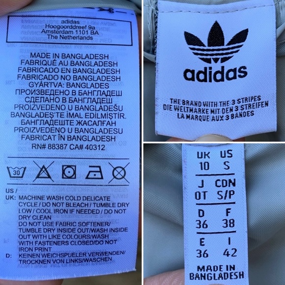 Adidas Originals light grey semi-cropped oversized zip up puffer jacket - Picture 16 of 16
